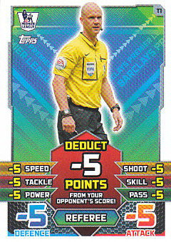 Referee Anthony Taylor 2015/16 Topps Match Attax Tactic card #T1